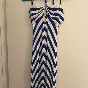 bebe - blue & white - striped maxi dress